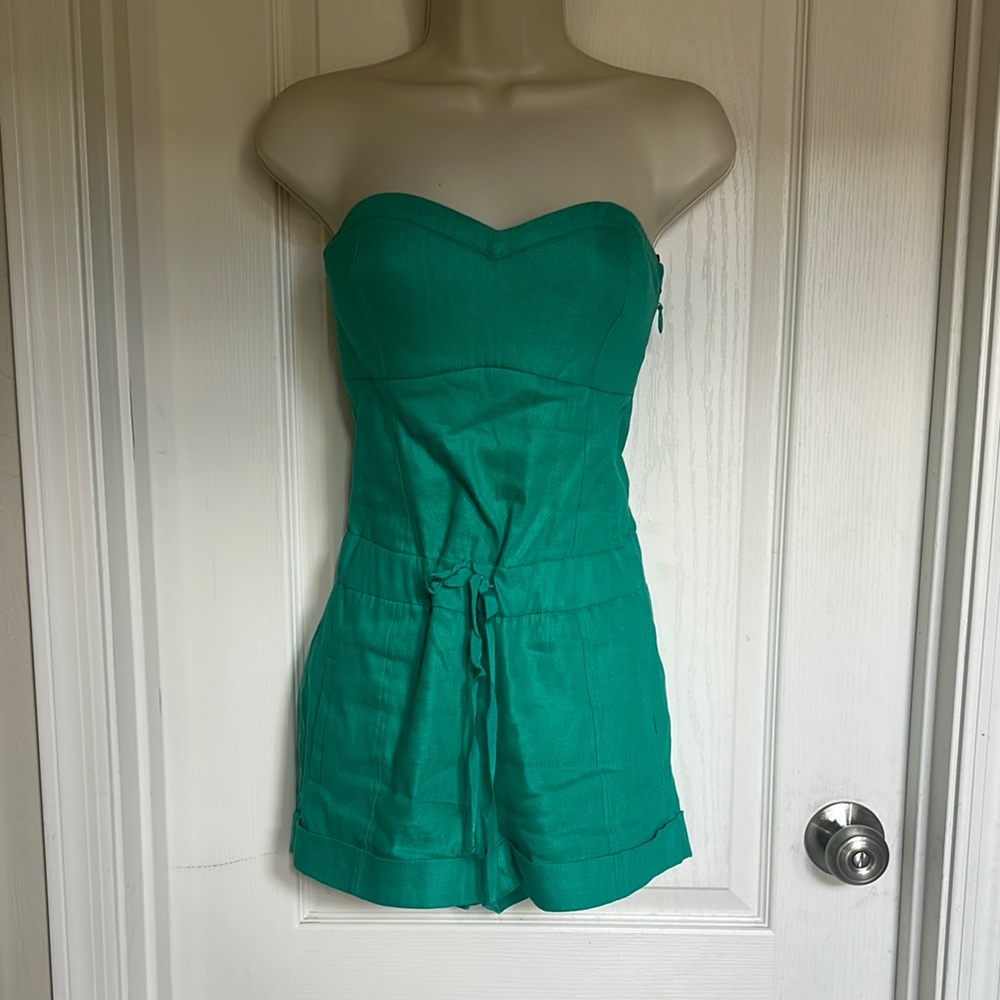 Strapless Green Romper